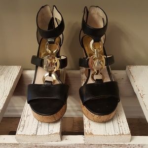 Michael Kors black wedge Sandals